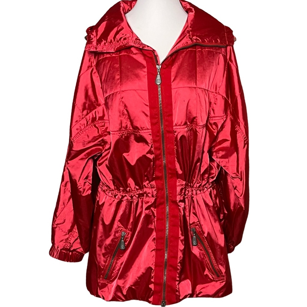 Eddie Bauer Ebtek Thinsulate Layers Parka Jacket Red Sz M Shimmer Winter Warmth